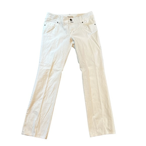 CAbi Women’s‎ White Denim Straight Leg Jeans Size 10